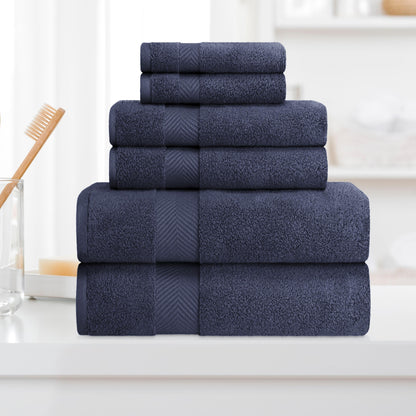 Superior Soft and Absorbent Zero Twist Cotton 6-piece Towel Set