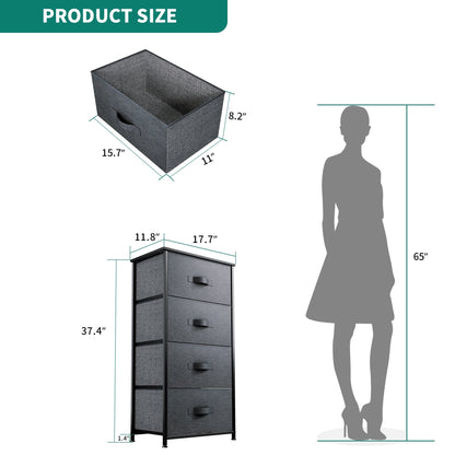 Modern 4/8/10-drawer Bedroom Fabric Dresser Storage Tower with Wood Top