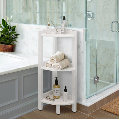 Moasis Bathroom 3-Tier Corner Shelf Corner Stool Poly Lumber Shelf Organizer