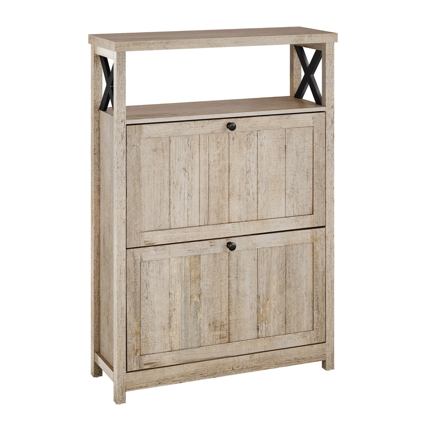 Moasis Shoe Storage Cabinet Organizer with 2 Compartments for Entryway Hallway