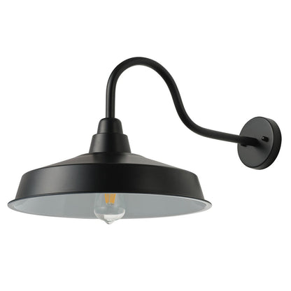 Modern 16 Inch Gooseneck Wall Mount Matte Black Barn Light Fixture