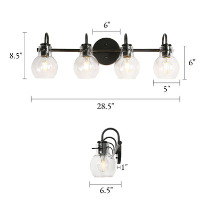 Modern 2/3/4/5-Light Bathroom Vanity Light Globe Glass Wall Sconce Minimalist Design