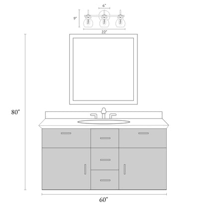 Modern 2/3/4/5-Light Bathroom Vanity Light Globe Glass Wall Sconce Minimalist Design