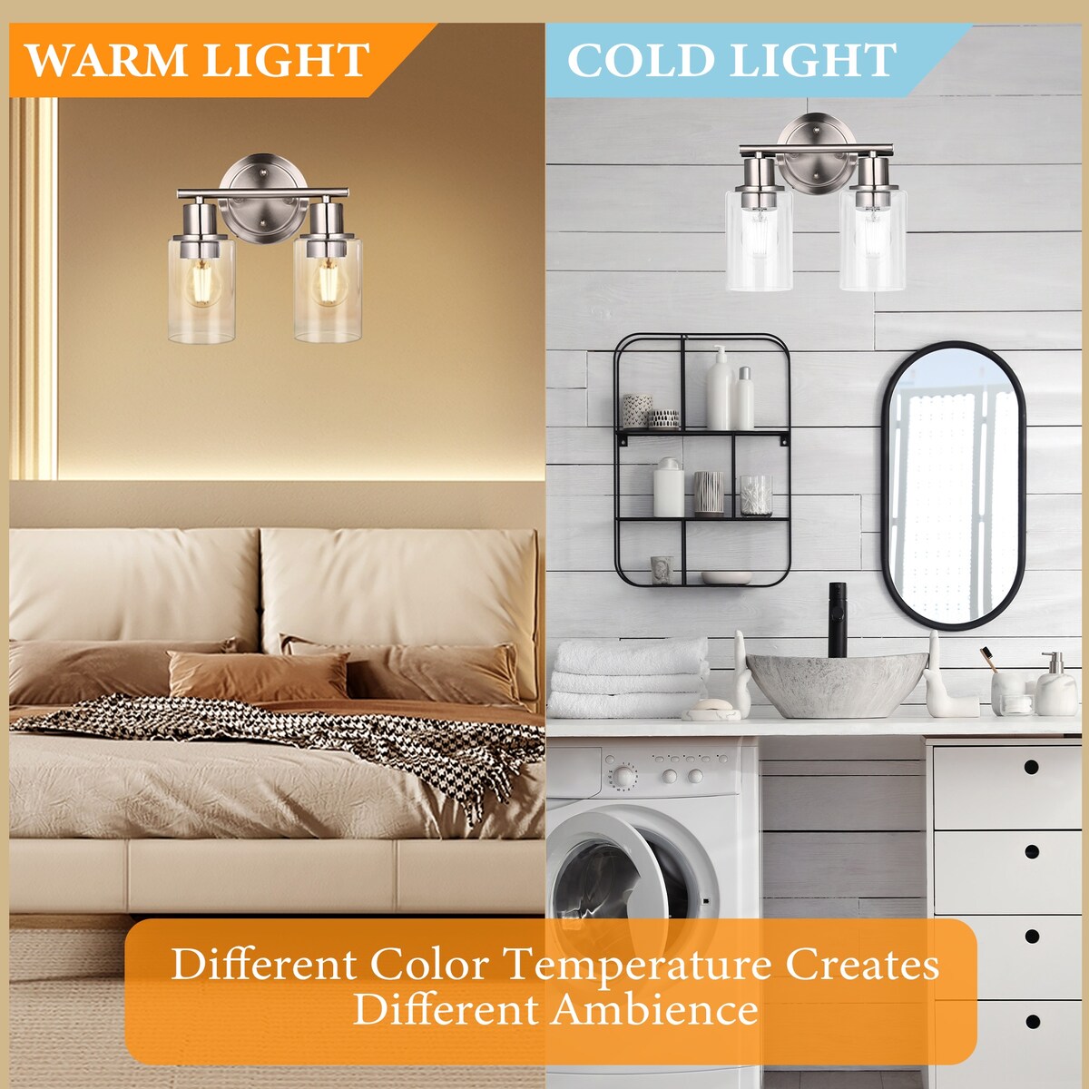 Modern 2/3/4-light Bathroom Dimmable Vanity Lights Wall Sconces