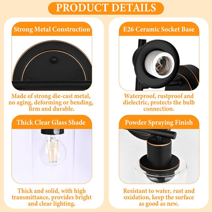 Modern 2/3/4-light Bathroom Dimmable Vanity Lights Wall Sconces