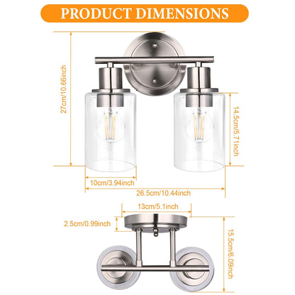 Modern 2/3/4-light Bathroom Dimmable Vanity Lights Wall Sconces