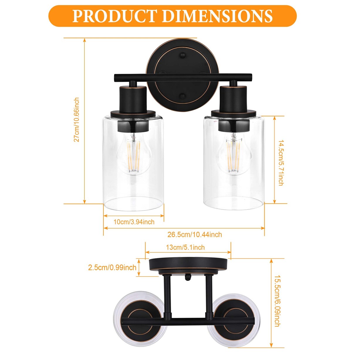 Modern 2/3/4-light Bathroom Dimmable Vanity Lights Wall Sconces