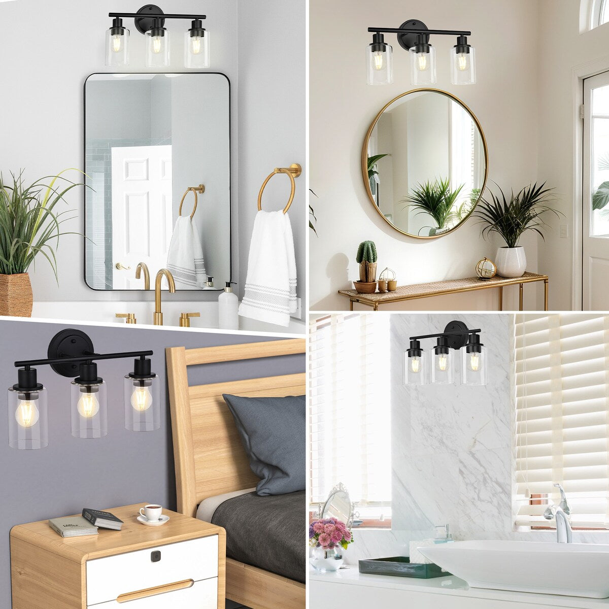 Modern 2/3/4-light Bathroom Dimmable Vanity Lights Wall Sconces