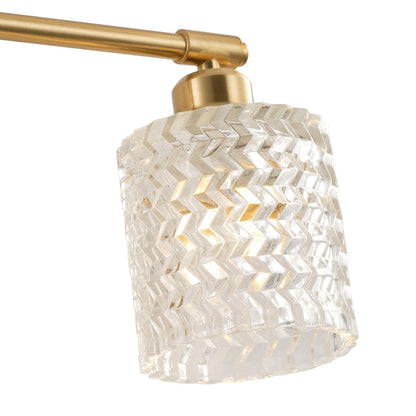 Modern 3-Light Textured Cylinder Glass Shade Vanity Light for Bathroom