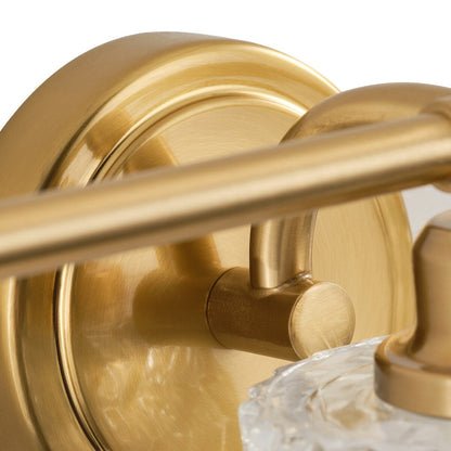 Modern 3-Light Textured Cylinder Glass Shade Vanity Light for Bathroom