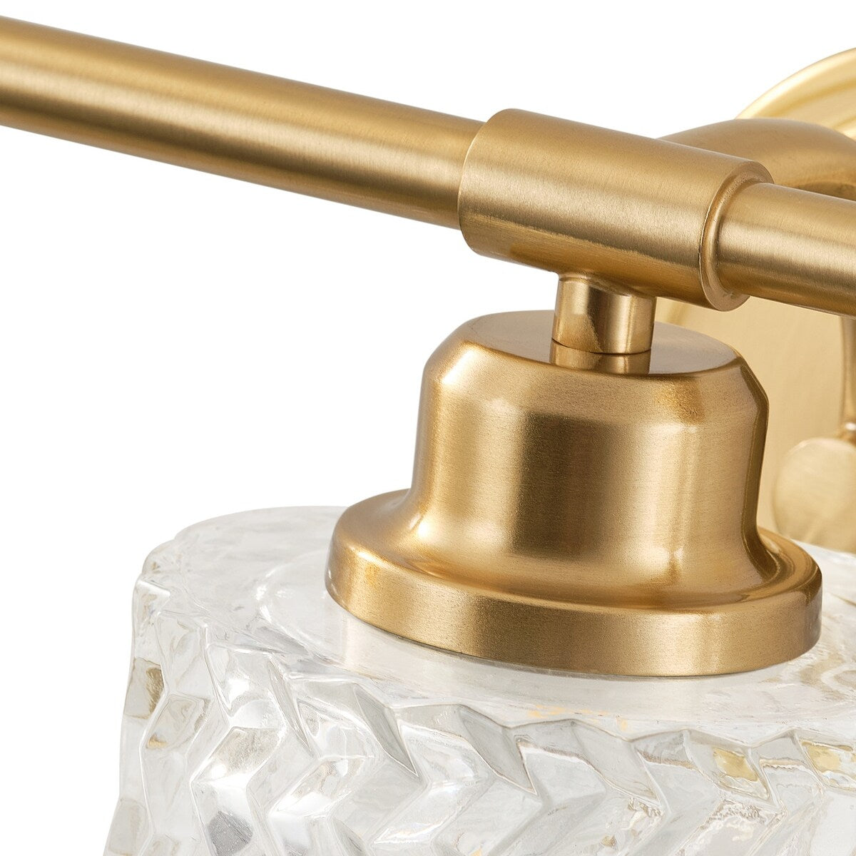 Modern 3-Light Textured Cylinder Glass Shade Vanity Light for Bathroom