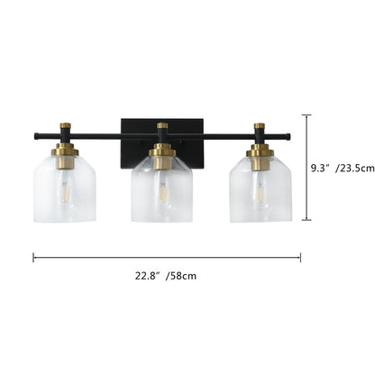 Modern 3-Light Transparent Glass Style Vanity Lighting Fixture