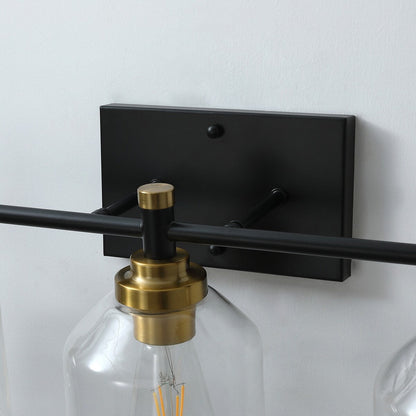 Modern 3-Light Transparent Glass Style Vanity Lighting Fixture