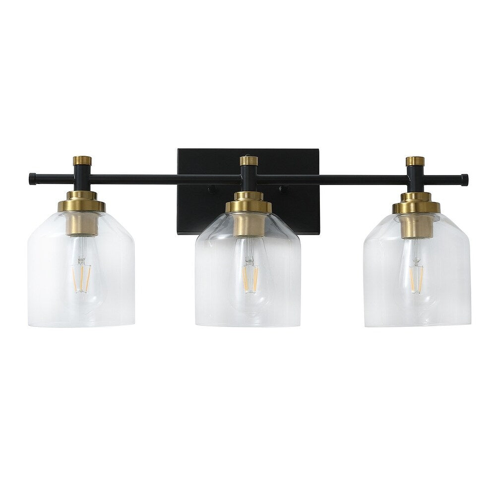 Modern 3-Light Transparent Glass Style Vanity Lighting Fixture