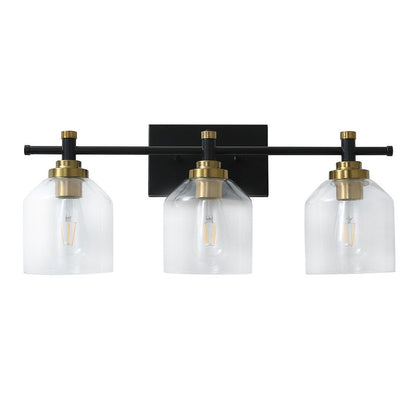 Modern 3-Light Transparent Glass Style Vanity Lighting Fixture