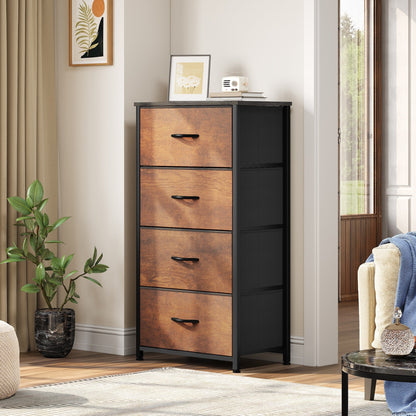 Modern 4/8/10-drawer Bedroom Fabric Dresser Storage Tower with Wood Top