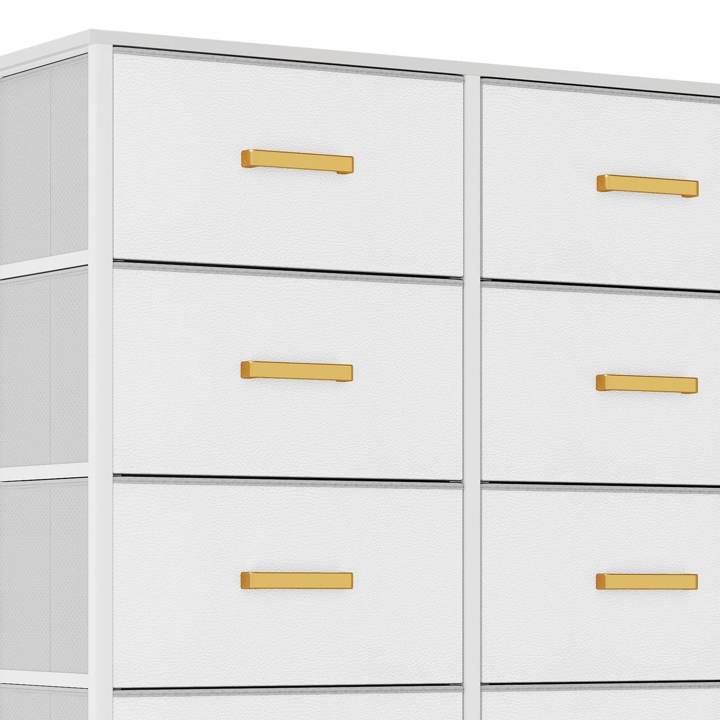 Modern 4/8/10-drawer Bedroom Fabric Dresser Storage Tower with Wood Top