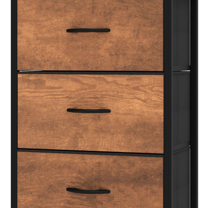 Modern 4/8/10-drawer Bedroom Fabric Dresser Storage Tower with Wood Top