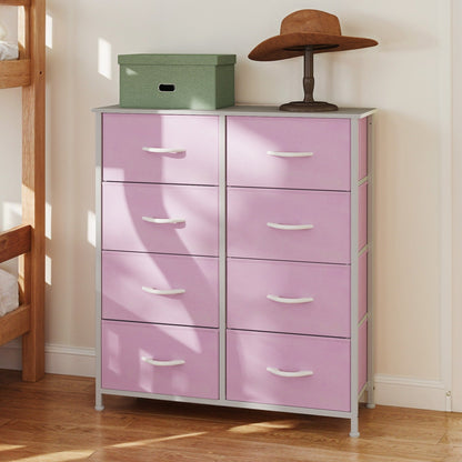 Modern 4/8/10-drawer Bedroom Fabric Dresser Storage Tower with Wood Top