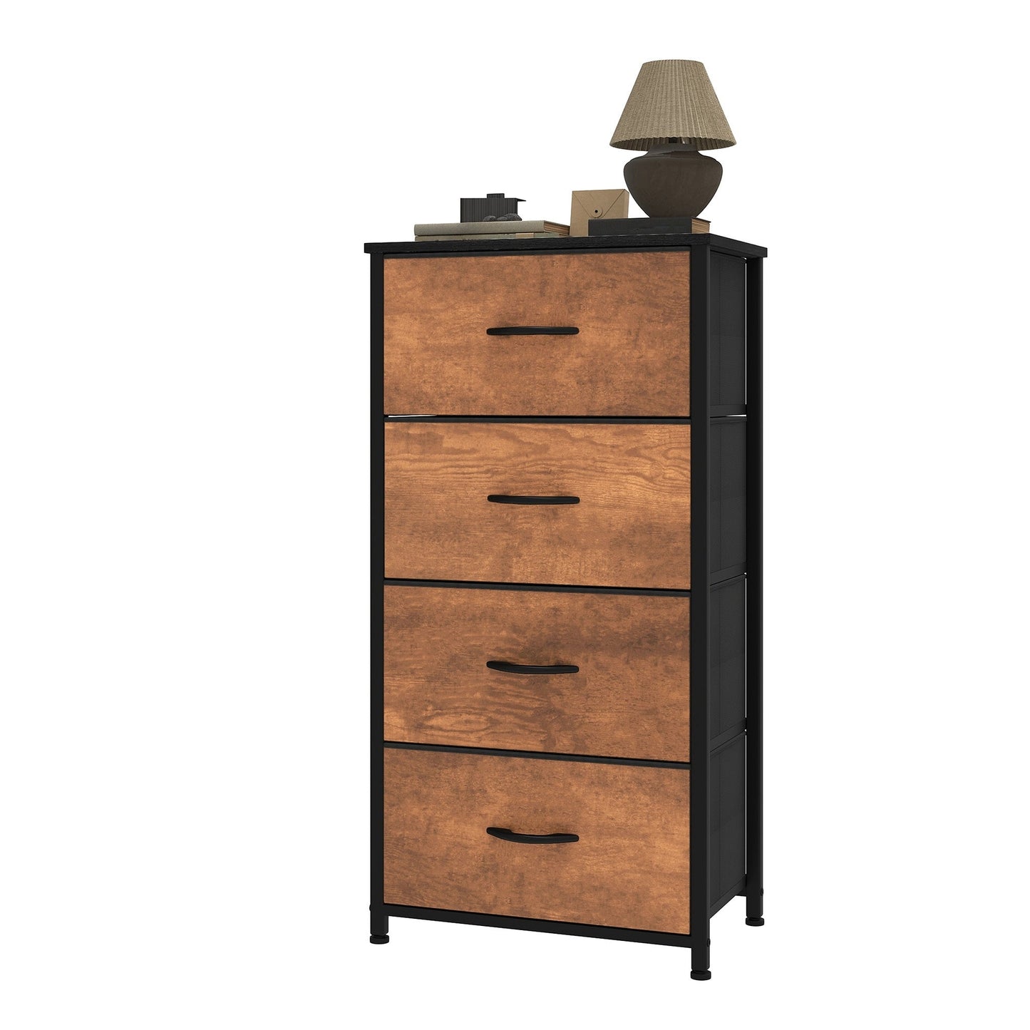 Modern 4/8/10-drawer Bedroom Fabric Dresser Storage Tower with Wood Top