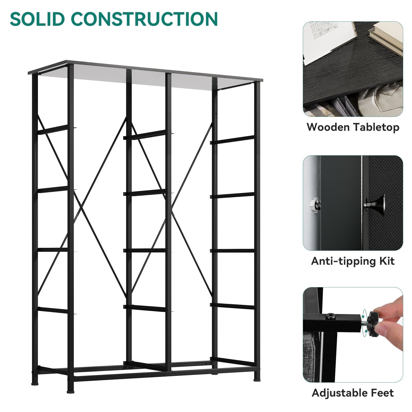 Modern 4/8/10-drawer Bedroom Fabric Dresser Storage Tower with Wood Top