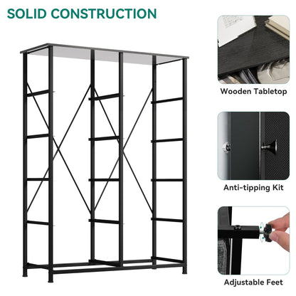 Modern 4/8/10-drawer Bedroom Fabric Dresser Storage Tower with Wood Top