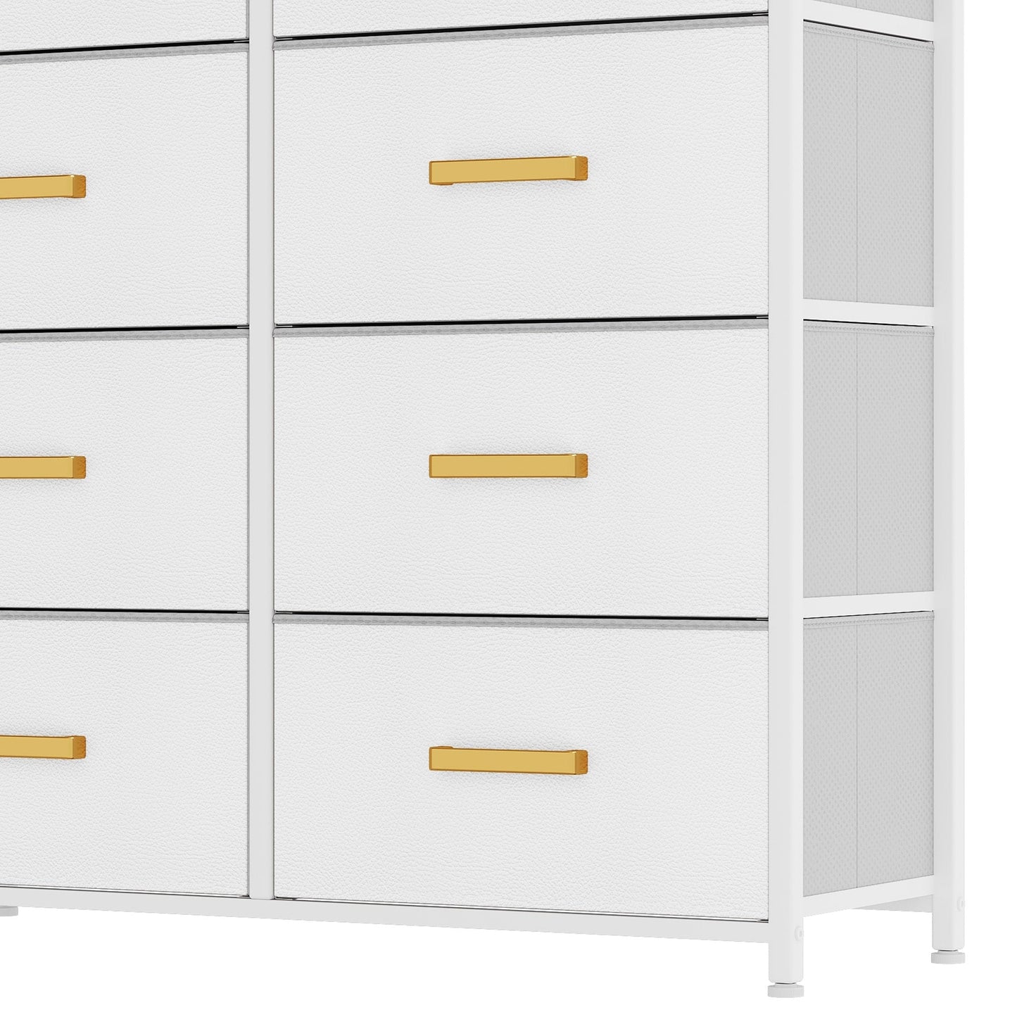 Modern 4/8/10-drawer Bedroom Fabric Dresser Storage Tower with Wood Top