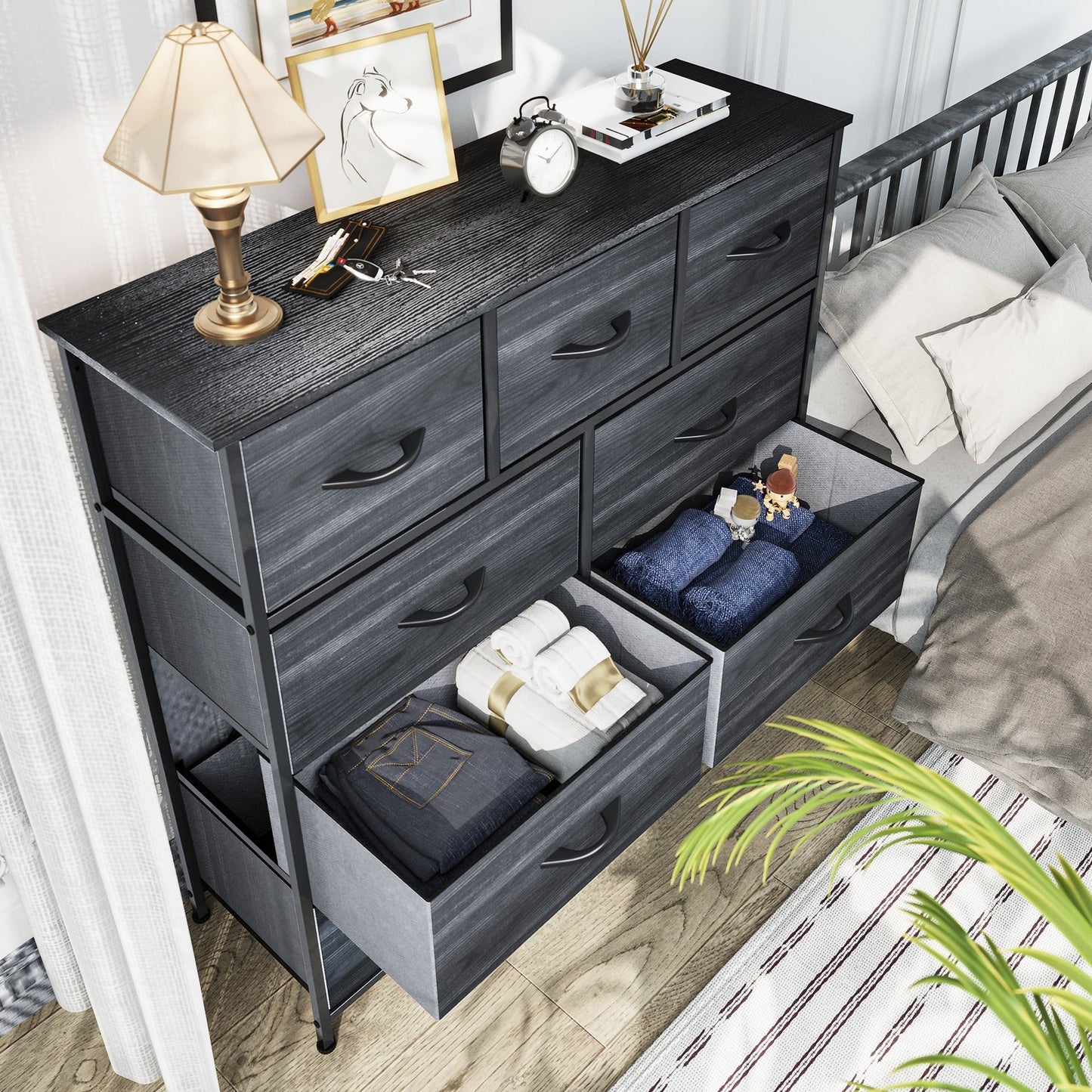 Modern 9-drawer Bedroom Dresser Storage Tower