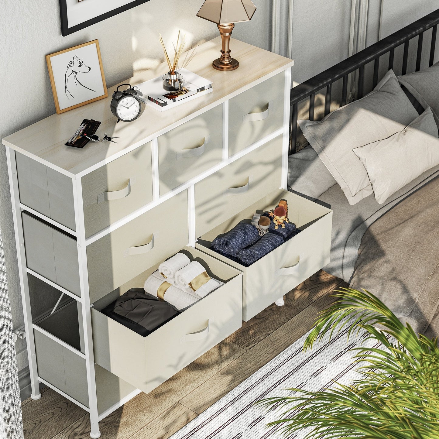 Modern 9-drawer Bedroom Dresser Storage Tower