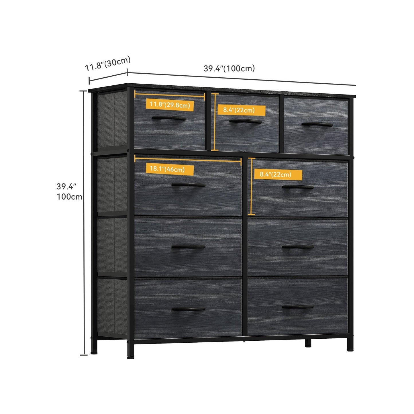Modern 9-drawer Bedroom Dresser Storage Tower