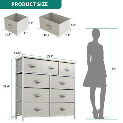 Modern 9-drawer Bedroom Dresser Storage Tower