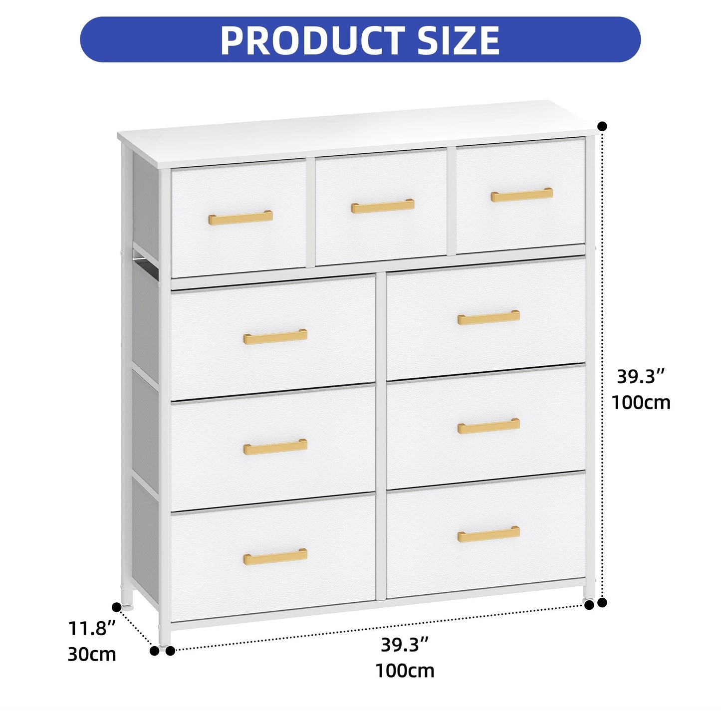 Modern 9-drawer Bedroom Dresser Storage Tower