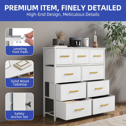 Modern 9-drawer Bedroom Dresser Storage Tower