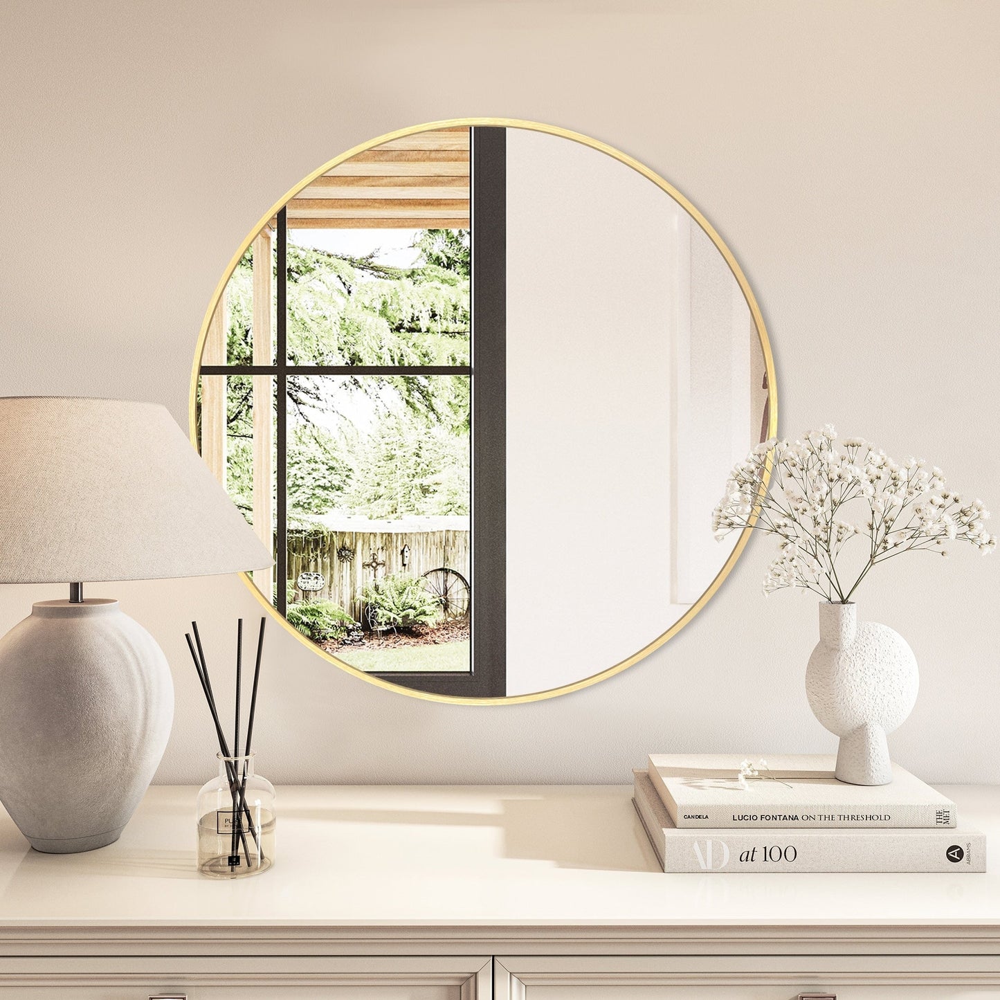 Modern Bathroom Wall Mounted Round Vanity Mirror