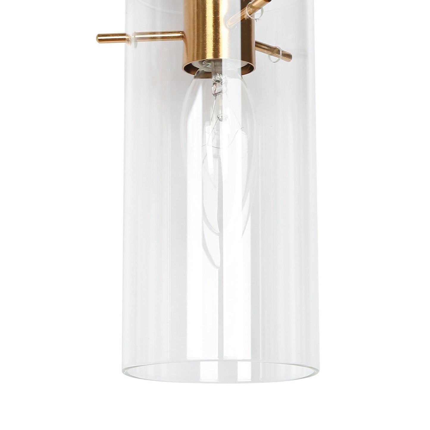 Modern Black Gold Bathroom Vanity Light Dimmable Wall Sconces with Cylinder Clear Glass