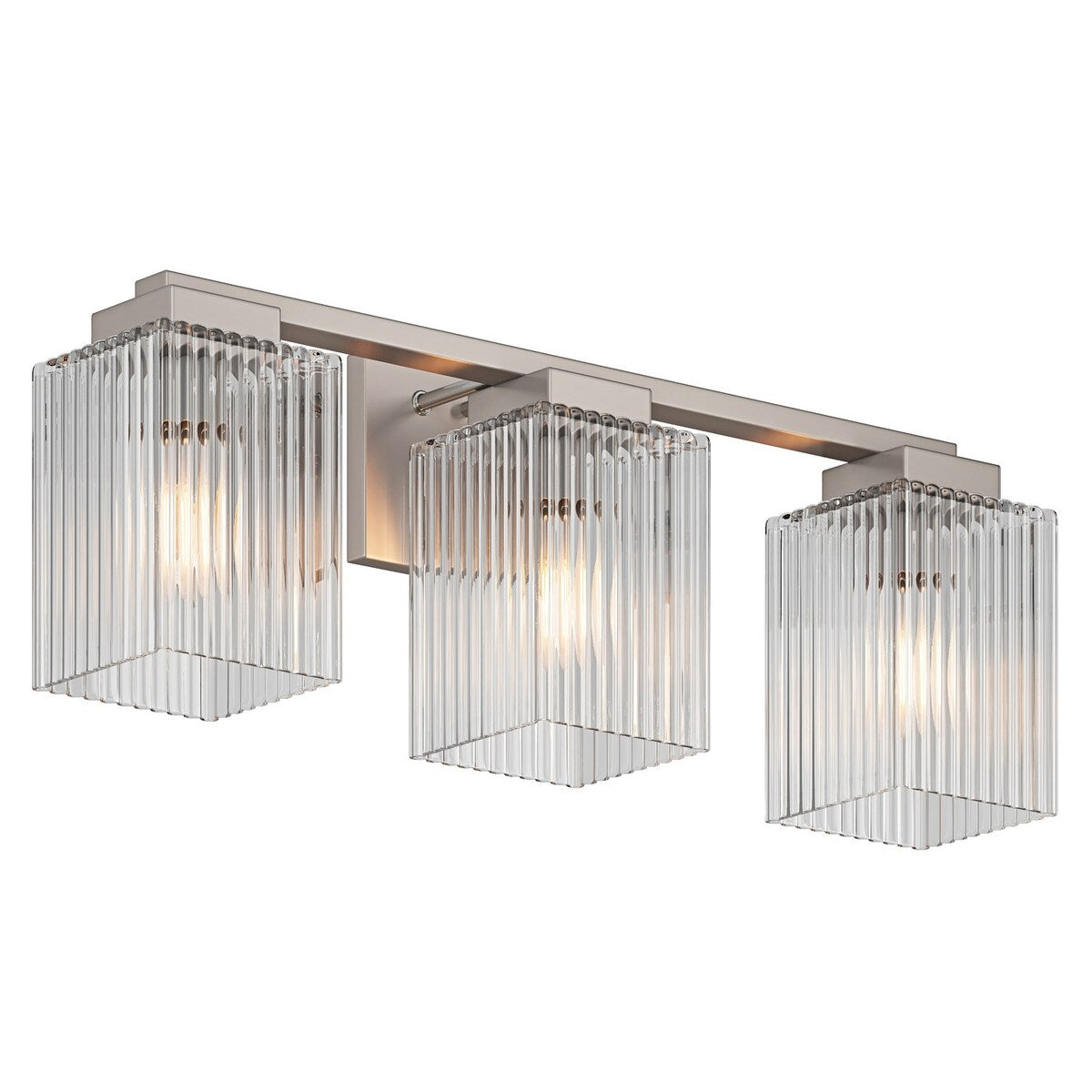 Modern Brushed Nickel 3-Light Up and Down Bathroom Vanity Light
