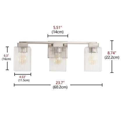 Modern Brushed Nickel 3-Light Up and Down Bathroom Vanity Light