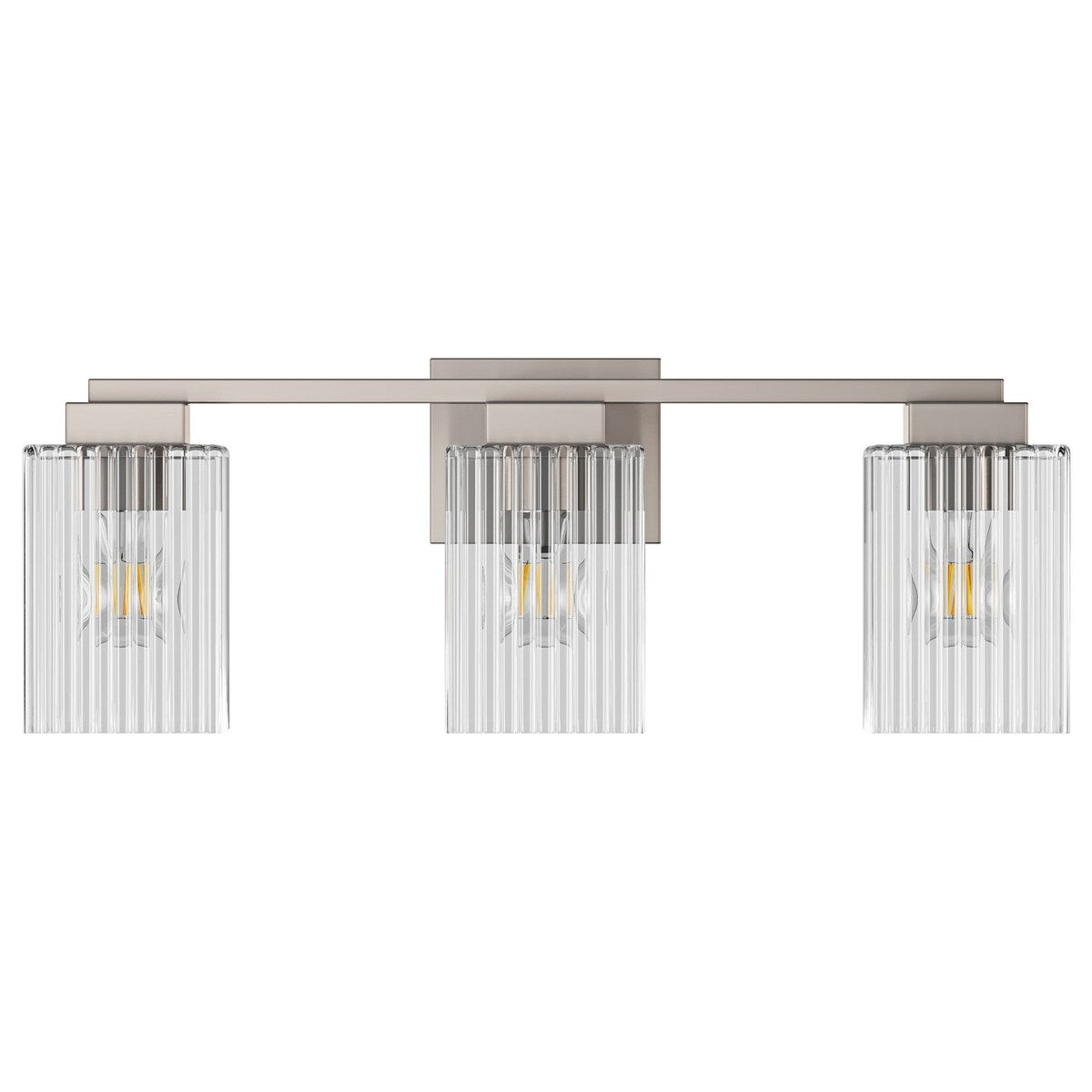 Modern Brushed Nickel 3-Light Up and Down Bathroom Vanity Light