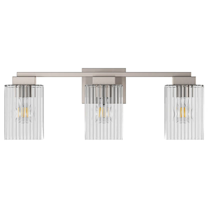 Modern Brushed Nickel 3-Light Up and Down Bathroom Vanity Light
