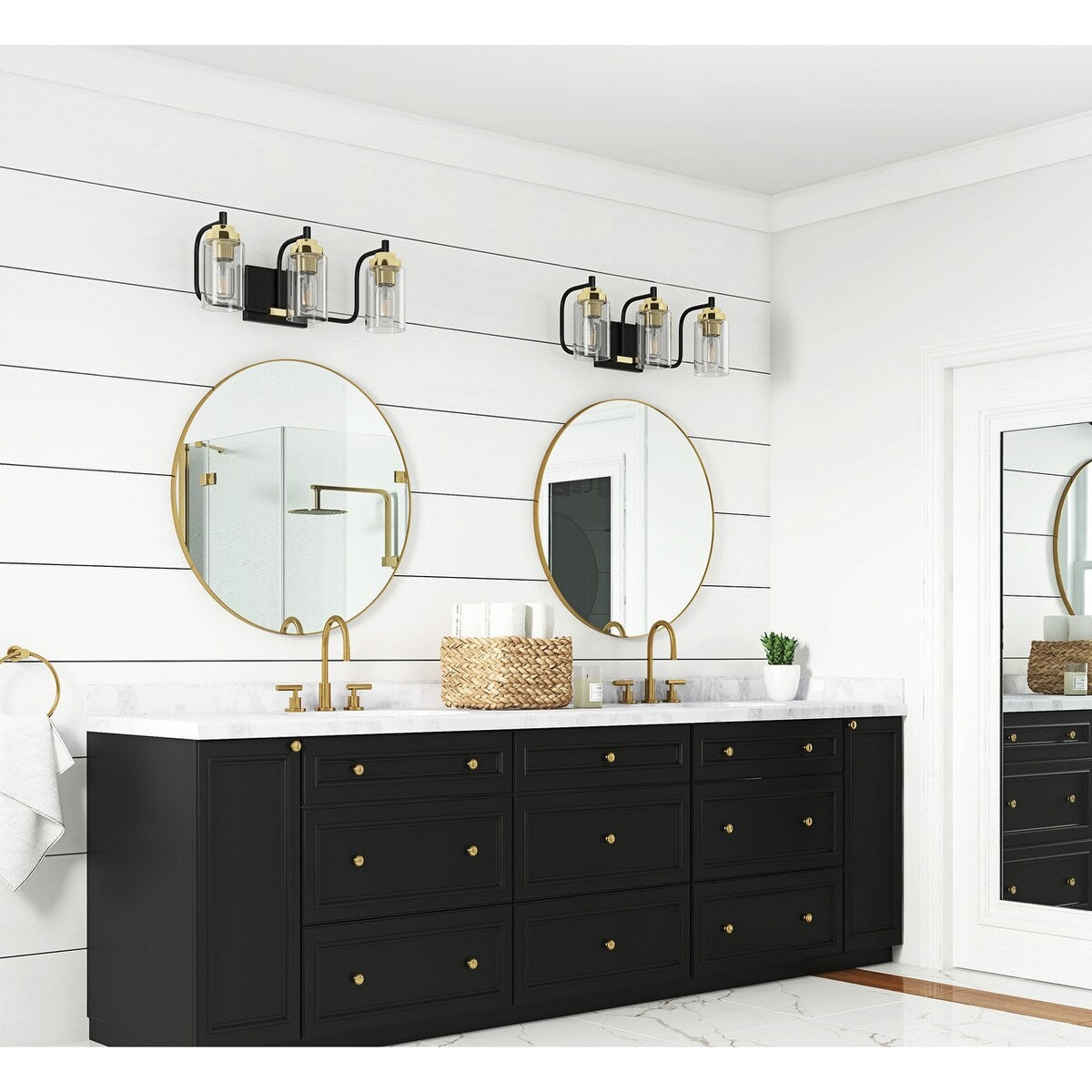 Modern Vanity Light Fixture with Cylinder Glass Shade