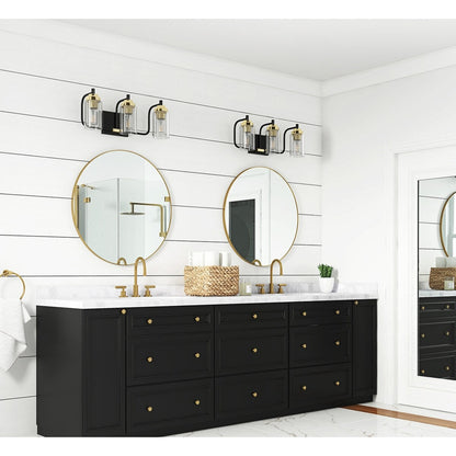 Modern Vanity Light Fixture with Cylinder Glass Shade