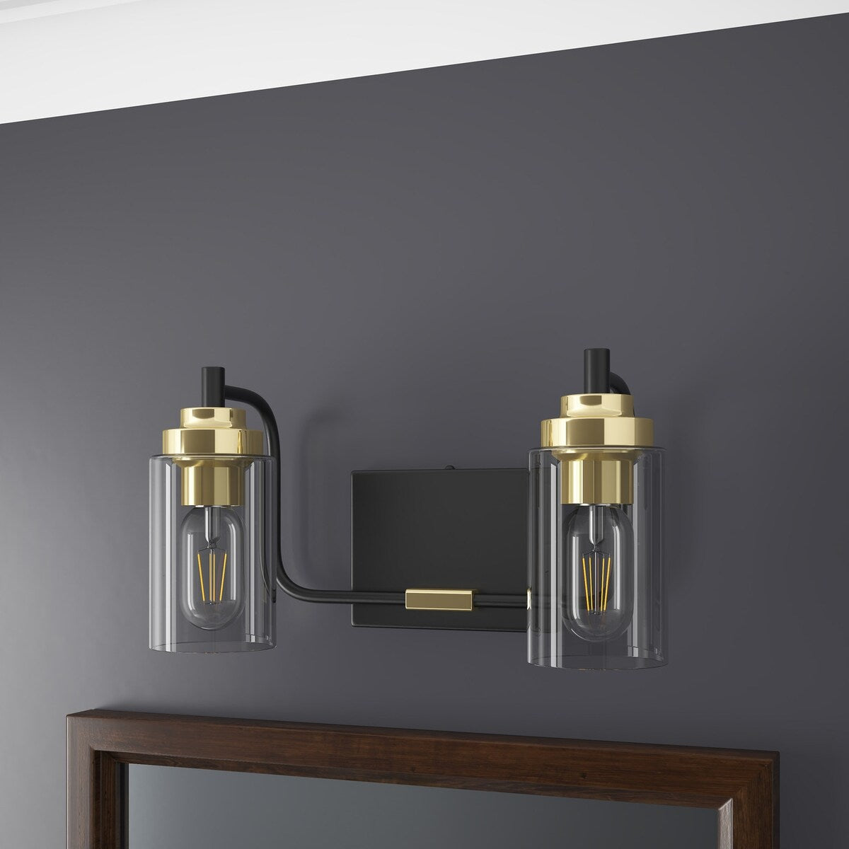Modern Vanity Light Fixture with Cylinder Glass Shade
