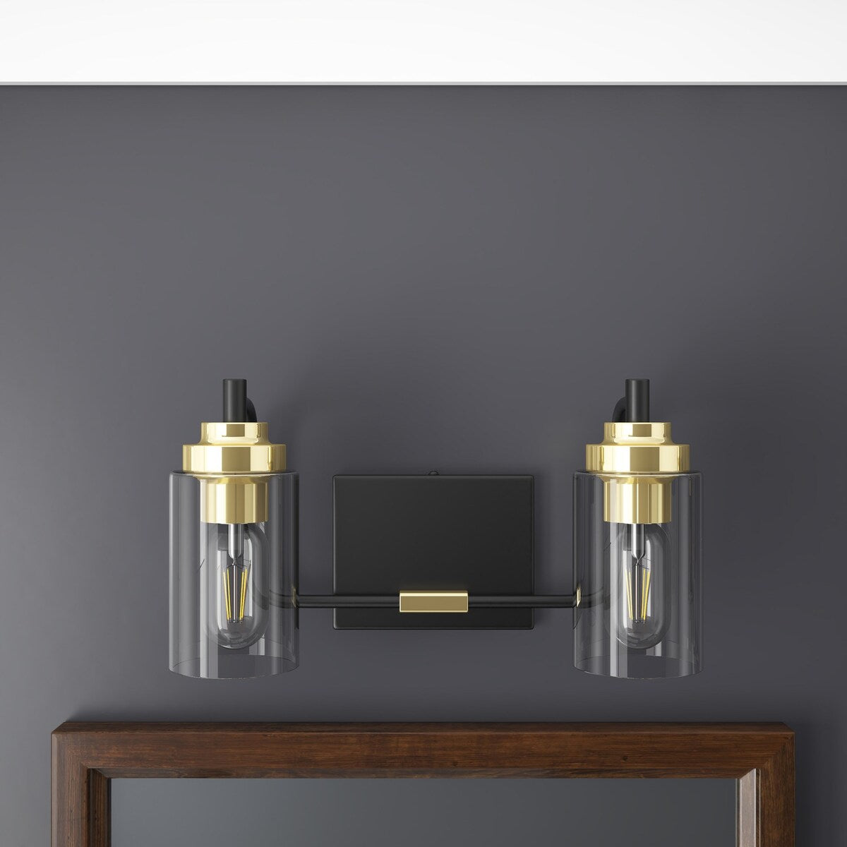Modern Vanity Light Fixture with Cylinder Glass Shade