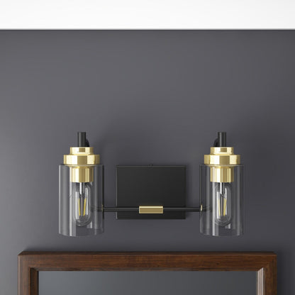 Modern Vanity Light Fixture with Cylinder Glass Shade