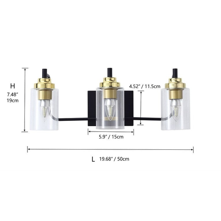 Modern Vanity Light Fixture with Cylinder Glass Shade