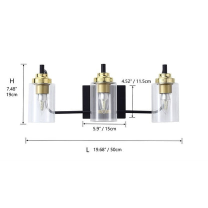 Modern Vanity Light Fixture with Cylinder Glass Shade