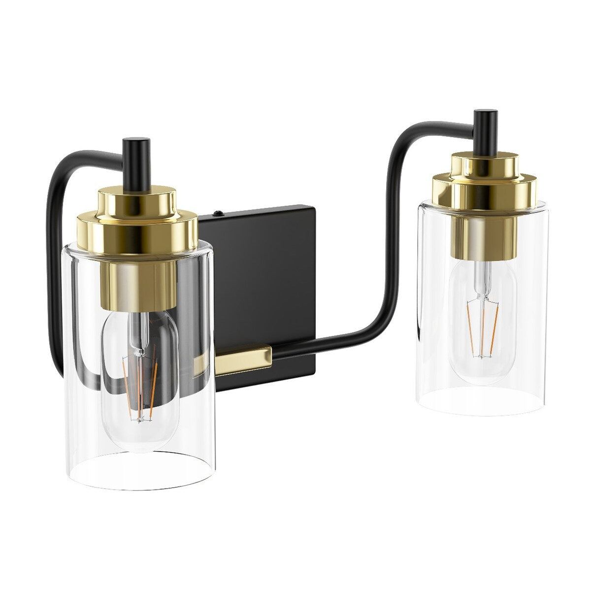 Modern Vanity Light Fixture with Cylinder Glass Shade