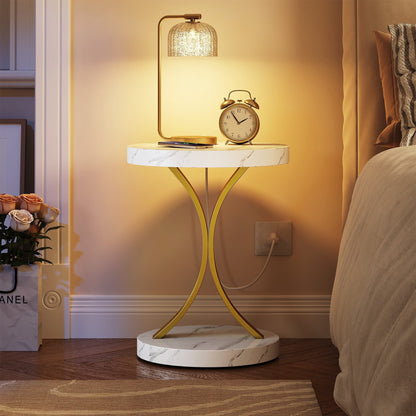 Modern Gold Console Sofa Table with Marbling Top for Entryway Hallway