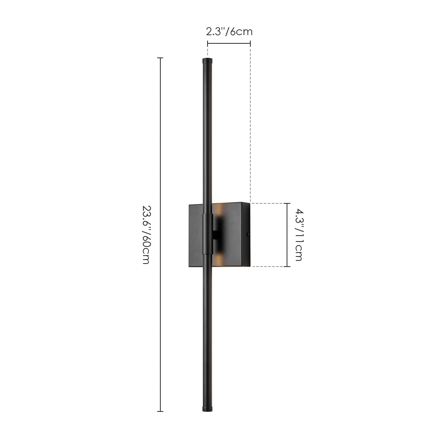 1-Light 23.6 in. Modern Linear Dimmable Integrated LED Bathroom Vanity Light Wall Sconce