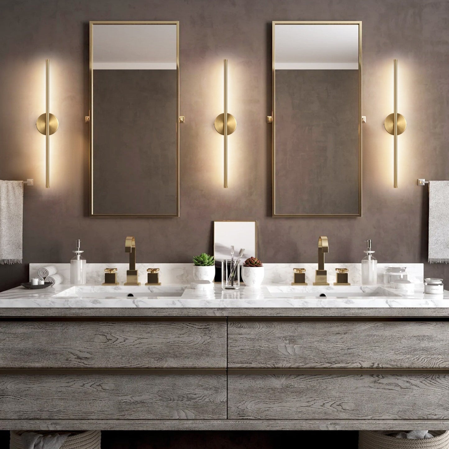 1-Light 23.6 in. Modern Linear Dimmable Integrated LED Bathroom Vanity Light Wall Sconce